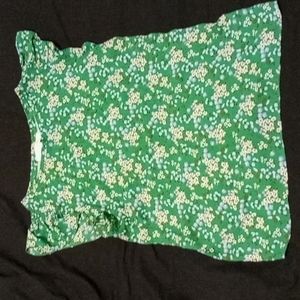 Green floral pattern dress shirt loft Medium